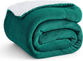 Bedsure GentleSoft Sherpa Fleece Throw Blanket for Couch - Thick and Warm Throw for Women and Men, Soft Fuzzy Plush Christmas Blanket for Winter, Forest Green, 50x60 Inches