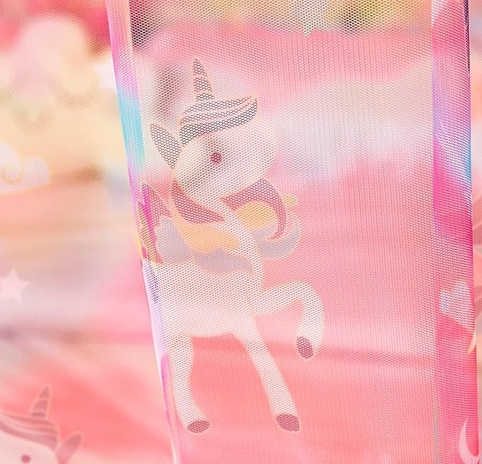 Mengersi Unicorn Bed Canopy for Girls Canopy Bed Curtains with Lights-Canopy for Bed - Bed Netting Canopy for Girls,Princess Canopy for Girls Room Decor,Twin Size