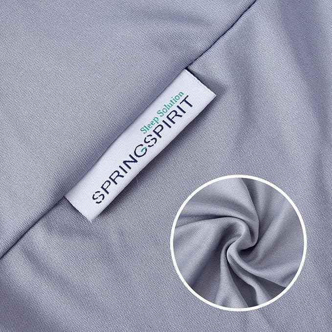 Box Spring Cover Queen Size, Alternates for Bed Skirt, Smooth and Elastic Woven Material Wrap Around 4 Sides of The Box Spring, Wrinkle & Fading Resistant, Washable, Dustproof, Gray