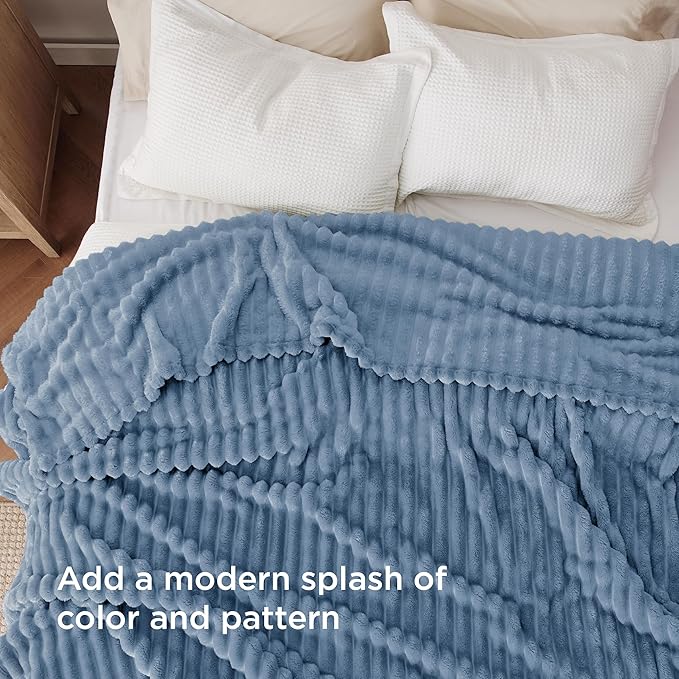 Bedsure GentleSoft King Blanket for Couch - Cozy Soft Blankets for Women, Cute Large Throws for Girls, Ashley Blue, 108x90 Inches
