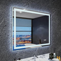 LED Bathroom Mirror 40"x 32", Front Lit and Backlit LED Mirror with Lights,Stepless Dimmable,Anti-Fog, Shatter-Proof, Memory, 3 Colors Lighted Vanity Mirror (Horizontal/Vertical)