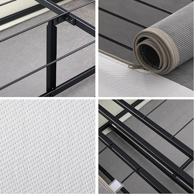 ZINUS 9 Inch Box Spring with Cover, No Assembly Mattress Foundation, Sturdy Metal Structure, Twin XL, White