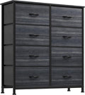 YITAHOME Dresser with 8 Drawers - Fabric Storage Tower, Organizer Unit for Bedroom, Living Room, Hallway, Closets - Sturdy Steel Frame, Wooden Top & Easy Pull Fabric Bins, Burlywood Grain