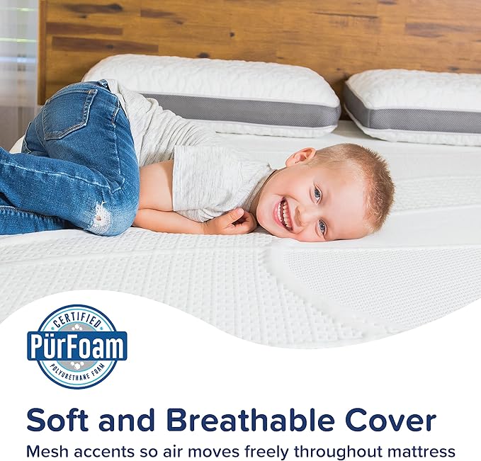 Perfect Cloud Made in The USA UltraPlush Charcoal-Infused 10 inch Memory Foam Mattress - Pressure Relieving - Bed-in-a-Box (Queen)