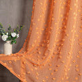 MYSKY HOME Pom Pom Orange Sheer Curtains for Bedroom Girls Room Curtains 84 Inches Long for Nursery Kids Light Filtering Boho Window Drapes, Rod Pocket, 38" Wide, 2 Panels