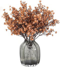 JAKY-Global Babys Breath Silk Artificial Flowers 12 Bundle Fake Plants Fall Decorations for Home Farmhouse Decor Wedding Party Decoration Bouquets DIY Garden (Dark Brown Pink 12pcs)