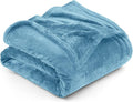 Utopia Bedding Fleece Blanket Queen Size Washed Blue 300GSM Luxury Fuzzy Soft Anti-Static Microfiber Bed Blanket (90x90 Inch)