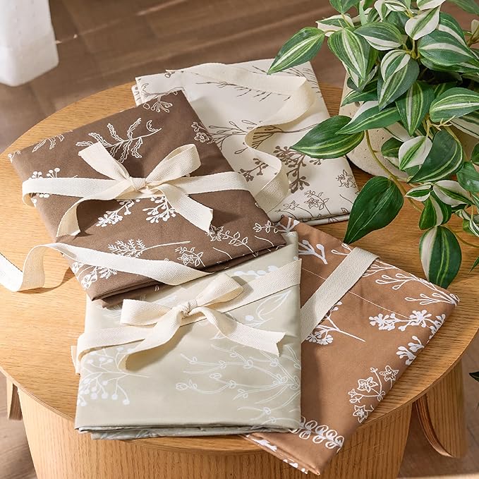 Bedsure Twin/Twin XL Comforter Set - Beige Bed Set, 2 Pieces Cute Floral Bedding, 1 Soft Botanical Flowers Comforter and 1 Pillow Shams