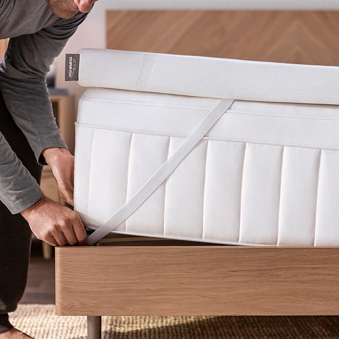 Tempur-Pedic TEMPUR-Adapt + Cooling 3-Inch Full Mattress Topper Medium Luxury Premium Foam, Washable Cover, Medium Cooling Topper,white