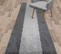 Custom Size Modern Runner Rug Carpet for Hallway Entryway Foyer Kitchen, Slip Resistant Latex Rubber Backed 31 inch Wide X Customized Length, Scroll Grey, 31 inch X 18 feet