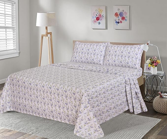 RUVANTI Flannel Sheets Queen Size - 100% Cotton Double Brushed Bed Sheets, Deep Pockets 16 Inches Queen Sheet Set, All Seasons Breathable & Extra Soft - Warm & Cozy, 4 Piece, Sand Rose