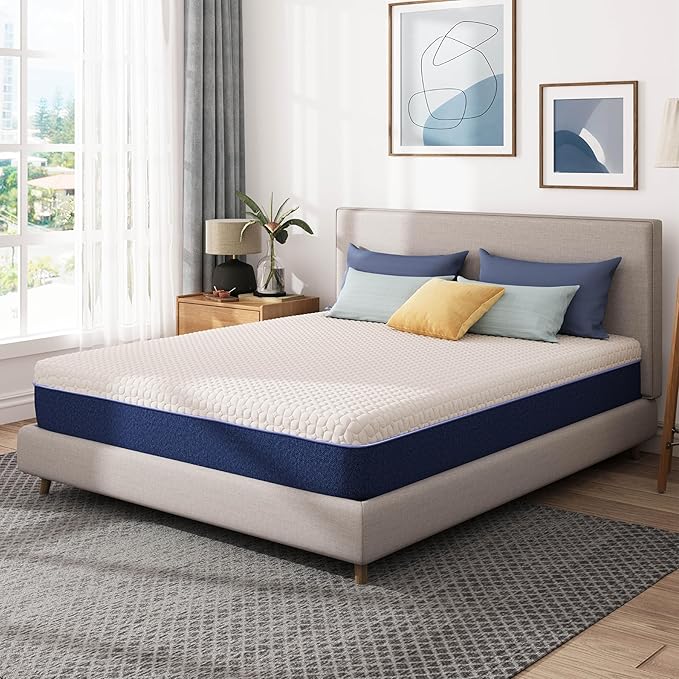 10 Inch Twin Size Mattress, Gel Cooling Memory Foam Mattress in A Box, Medium Firm Feel for Back Pain Relief, CertiPUR US Certified