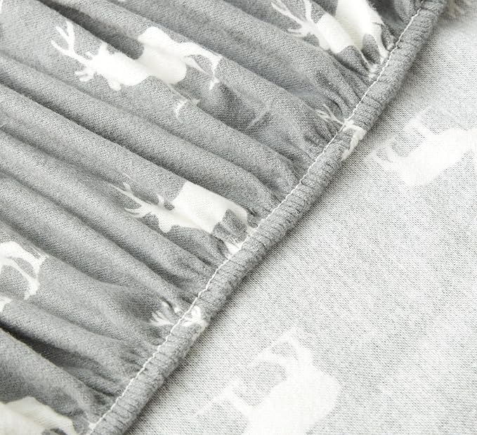 Eddie Bauer - King Sheets, Cotton Flannel Bedding Set, Brushed For Extra Softness, Cozy Home Decor (Elk Grove, King)