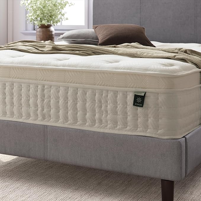 ZINUS 13 Inch Euro Top Pocket Spring Hybrid Mattress, King, Pressure Relief, Pocket Innersprings for Motion Isolation, Mattress in A Box