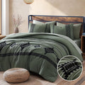 MaiRêve Embroidery Comforter Sets King Size Olive Green - 7 Pieces, Farmhouse Western Bedding Comforter Set, All Season Bed in A Bag King with Sheets, Comforters, Pillowcases & Shams