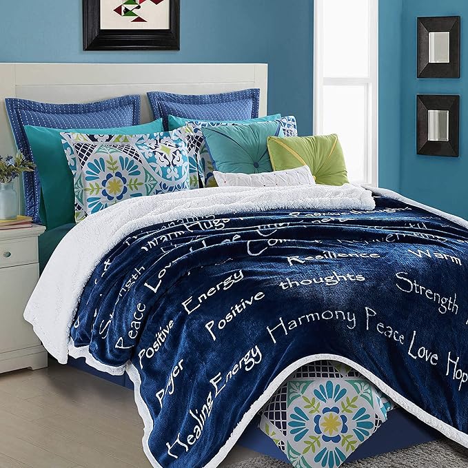 Chanasya Premium Sympathy Warm Hugs Gift Throw Blanket - Healing Gift Cancer Chemo Survivor Get Well Caring Gifts - Comfort Gift Blanket for Love Support Strength - Women Men Friend Grandpa - Blue