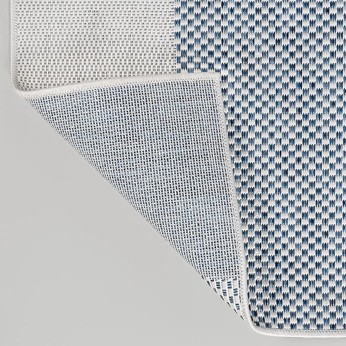 JONATHAN Y Geometric Organic Shapes Indoor Outdoor Area Rug 5X8 Cream/Navy, Zia Modern for Backyard, Patio, Porch, Easy-Cleaning, High Traffic, Pet-Friendly, Non-Shedding (TSN306B-5)