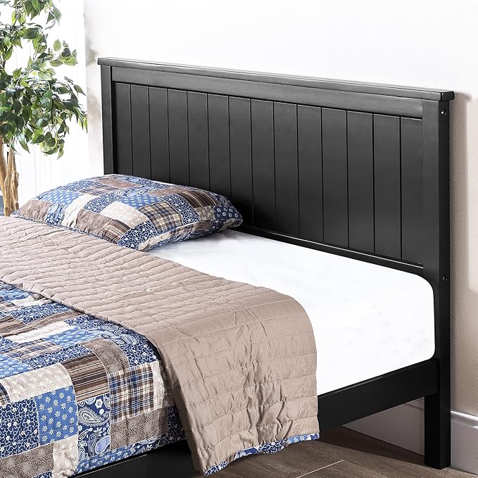 ZINUS Santiago Platform Bed Frame, Wood Slat Support, No Box Spring Needed, Easy Assembly, Queen, Black