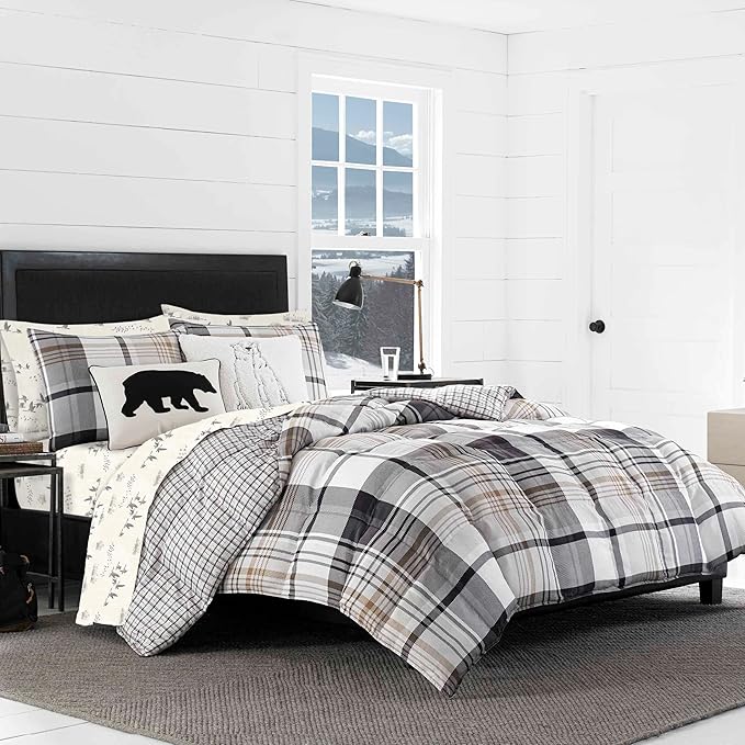 Eddie Bauer - Full Sheet Set, Warm Breathable Cotton Flannel Bedding with Deep Pockets, Brushed for Extra Softness, Cozy Home Decor, Oeko-Tex Certified (Geese Meadows, Full)