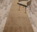 Custom Size Modern Abstract Floor Carpet Runner Rug for Hallways, Slip Resistant Latex Rubber Backed, 31 inch Wide X Customized Length, Art Gold Tan, 31 inch X 30 feet