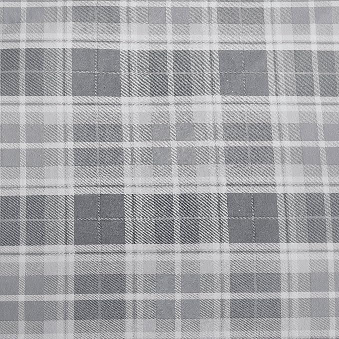 Laura Ashley - Flannel Sheets Queen Size, Anti-Pilling & Wrinkle Resistant Cotton, Touchably Soft for All-Season Comfort - Bed Sheets with Matching Pillowcases & Fitted Sheet (Mulholland Plaid Grey)