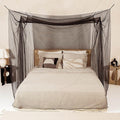 Black Mosquito Net for Single to King-Sized Beds – 2 Side Openings & 6 Hanging Loops – Decorative Rectangular Shape for Home & Travel – Bed Canopy Hanging Kit & Carrying Bag Included