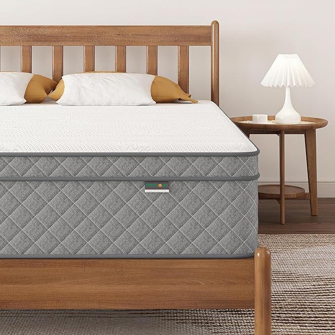 PurrJoys Queen Mattress, 12 Inch Cooling-Gel Memory Foam and Pocket Spring Hybrid Mattress, Queen Bed Mattressess in a Box, CertiPUR-US Certified, Medium Firm