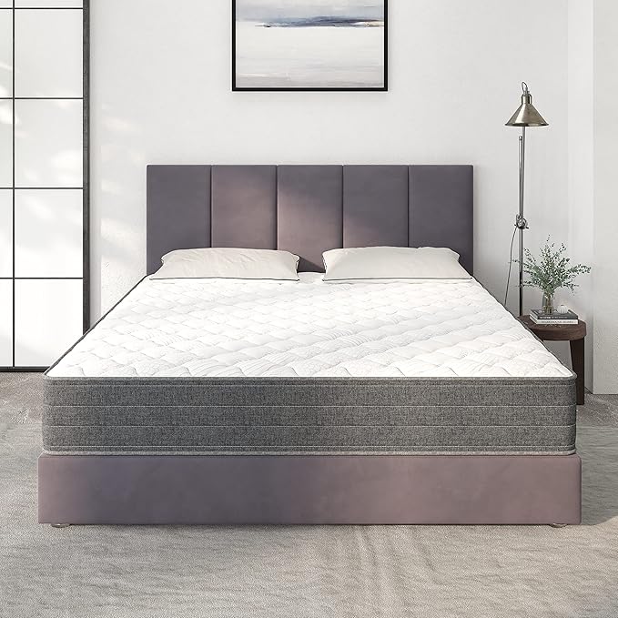NapQueen Full Mattress, 8 Inch Victoria Hybrid Cooling Gel Infused Pocket Spring and Memory Foam Mattress, Full Size Mattress Bed in a Box, CertiPUR-US Certified, Fiberglass-Free Mattress