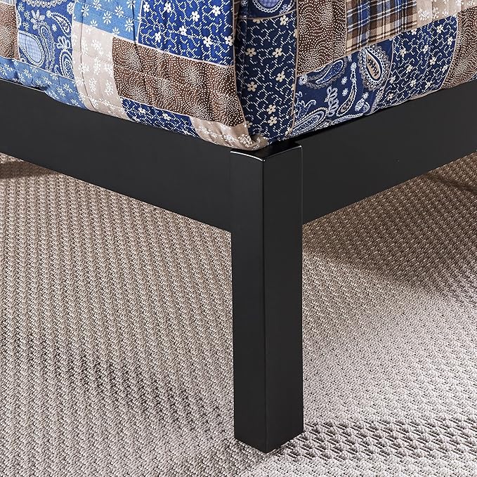 ZINUS Santiago Platform Bed Frame, Wood Slat Support, No Box Spring Needed, Easy Assembly, Queen, Black