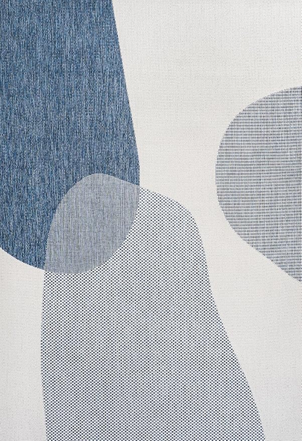 JONATHAN Y Geometric Organic Shapes Indoor Outdoor Area Rug 5X8 Cream/Navy, Zia Modern for Backyard, Patio, Porch, Easy-Cleaning, High Traffic, Pet-Friendly, Non-Shedding (TSN306B-5)