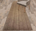31 inch Wide Hallway Carpet Runner Rug, Custom Length, Non-Slip Rubber Back, Brown, Modern Stripe, 9 feet Long