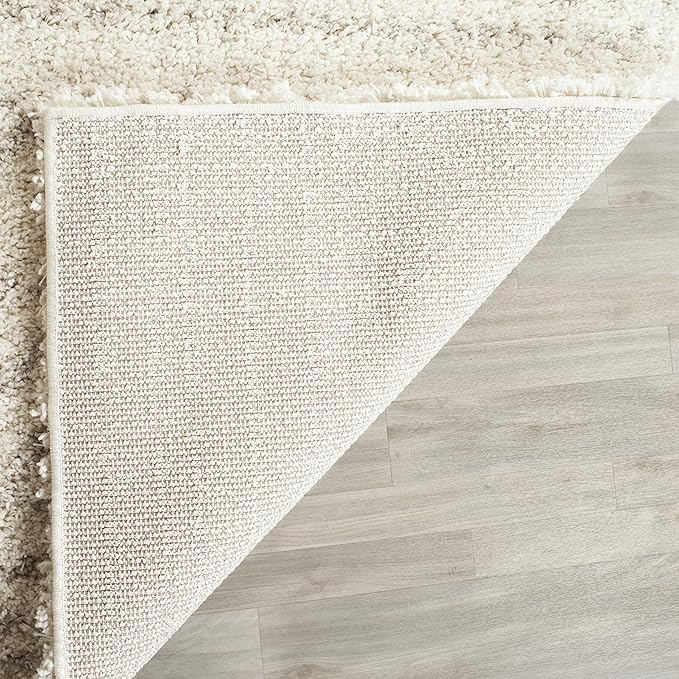 SAFAVIEH Arizona Shag Collection Runner Rug - 2'3" x 16', Ivory & Beige, Moroccan Design, Non-Shedding & Easy Care, 1.6-inch Thick Ideal for High Traffic Areas in Living Room, Bedroom (ASG741A)