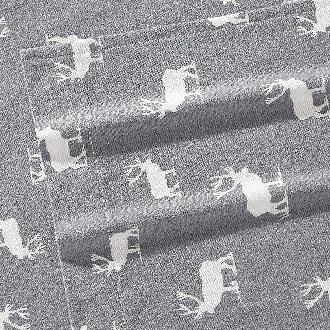 Eddie Bauer - Full Sheets, Cotton Flannel Bedding Set, Brushed For Extra Softness, Cozy Home Decor (Elk Grove, Full)