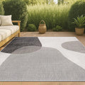 JONATHAN Y Geometric Organic Shapes Indoor Outdoor Area Rug 5X8 Cream/Black, Zia Modern for Backyard, Patio, Porch, Easy-Cleaning, High Traffic, Pet-Friendly, Non-Shedding (TSN306A-5)