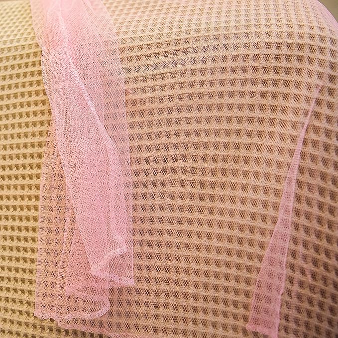 Pink Canopy for Girls Bed with Pre-Glued Glow in The Dark Stars - Princess Mosquito Net Room Decor - Kids & Baby Bedroom Tent with Galaxy Lights - 1 Opening Canopy Bed & Hanging Kit Included
